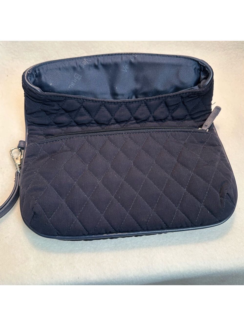 Vera Bradley Quilted Navy Blue Clutch - Picture 3 of 4